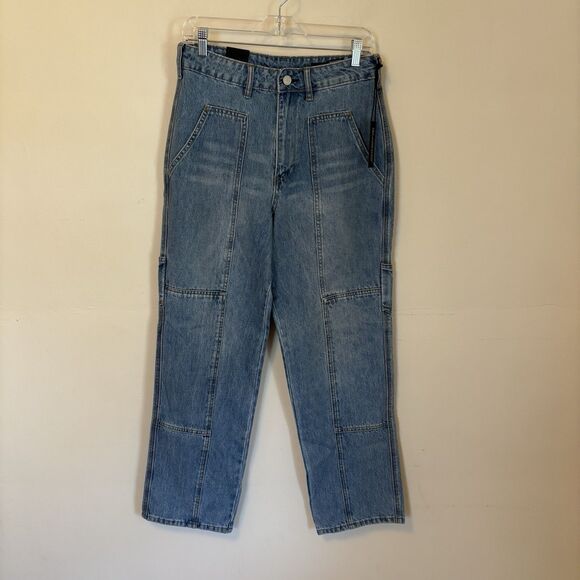 NEW Blank NYC Expected Wide Leg High Rise‎ Jeans Blue Carpenter Cargo 27 - Picture 1 of 9